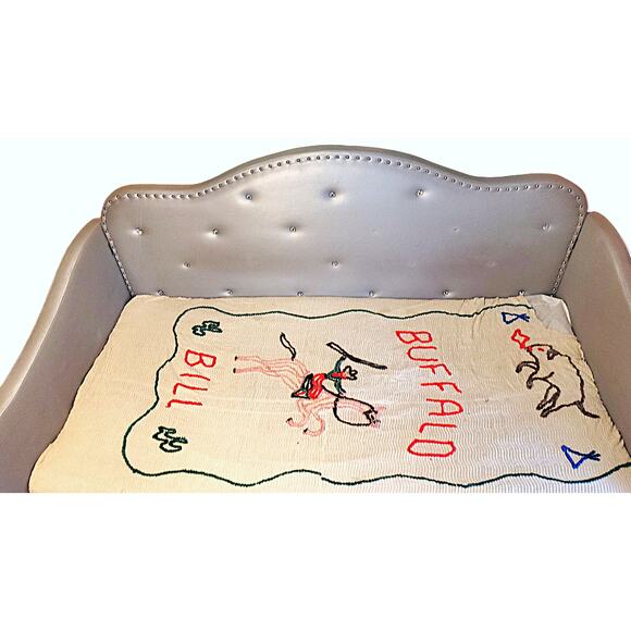 50s Vintage Buffalo Bill Twin Size Chenille Bedspread - Picture 2 of 11